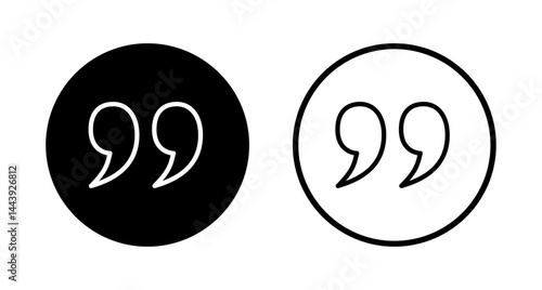 Quote icon logo design. Quotation mark sign and symbol
