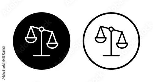 Scales icon logo design. Law scale icon. Justice sign and symbol