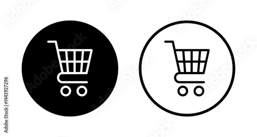 Shopping icon logo design. Shopping cart sign and symbol. Trolley icon