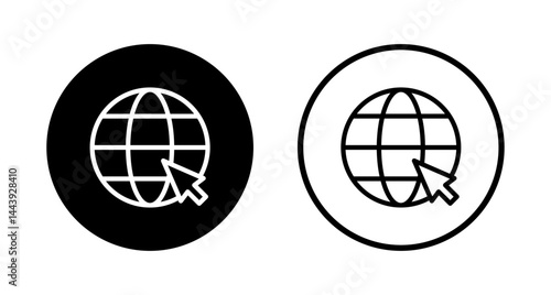Web icon logo design. go to web sign and symbol. web click icon. Global search icon