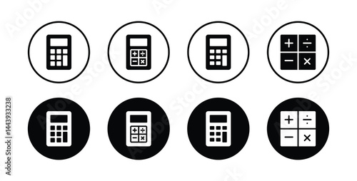 calculator icon set vector. set of calculator icon