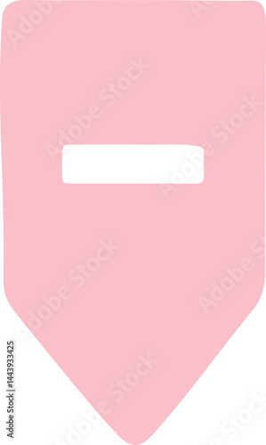 vector illustration of a dash minus sign pennant
