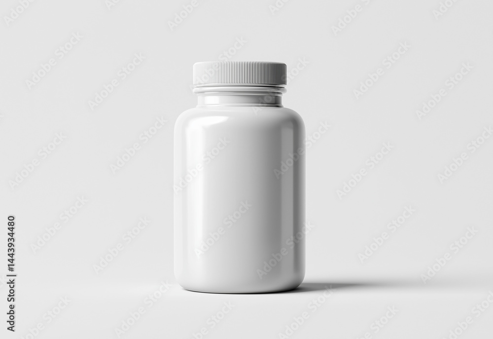 White mockup supplement bottle on White Background for Product Presentation White mockup supplement bottle on White Background for Product Presentation