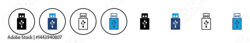 Usb icon vector. Flash disk icon vector