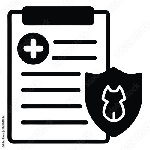 isolated pet insurance document on white backgroun