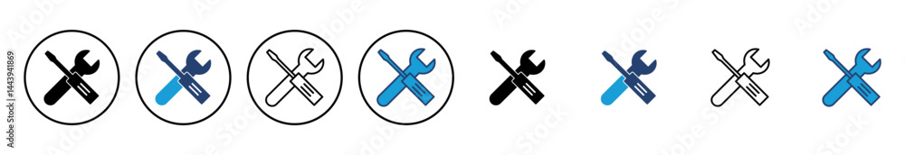 Repair tools icon vector. tool icon vector. setting icon vector. Wrench and screwdriver. support, Service Repair tools icon vector. tool icon vector. setting icon vector. Wrench and screwdriver. support, Service