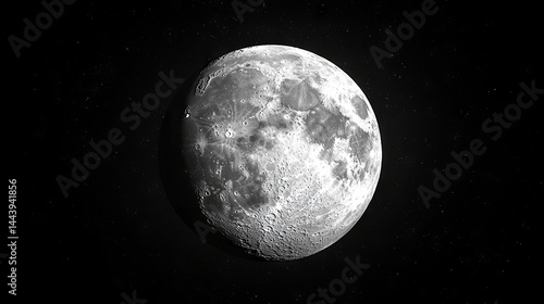Obraz na płótnie Detailed Image of the Moon Surface with Craters and Textures in Space w salonie