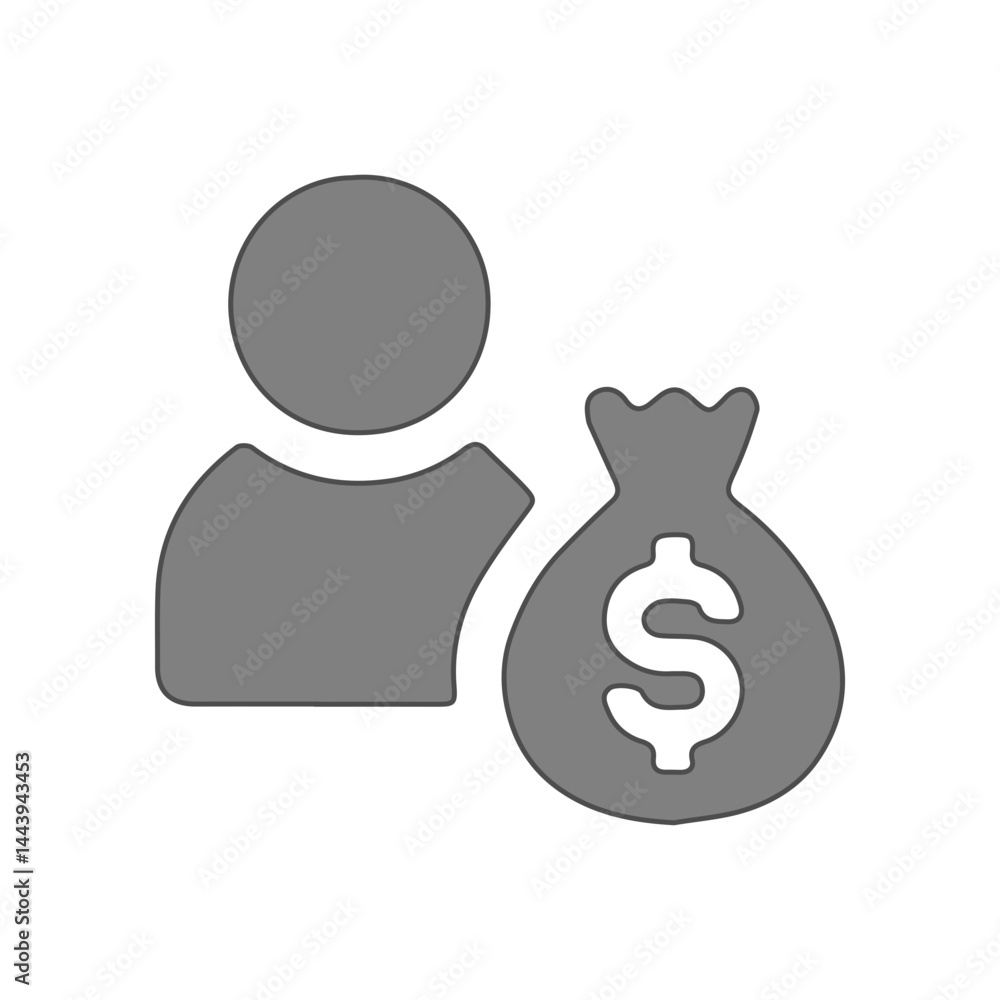 grey dolar income icon grey dolar income icon