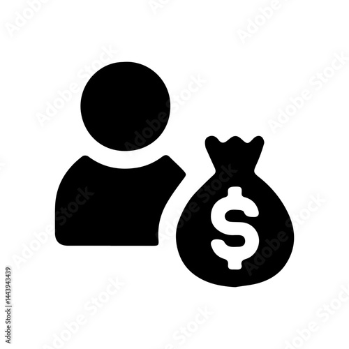 black dolar income icon