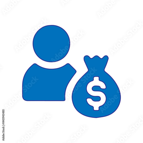 blue dolar income icon