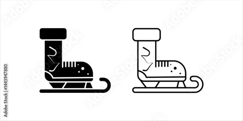 Ski boot solid icon, Winter sport concept, Winter sport professional equipment sign on white background, ski shoes icon in glyph style for mobile concept and web design. Vector graphics