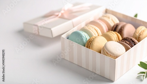 箱入りの美しいクッキー　お菓子のコピースペースの写真