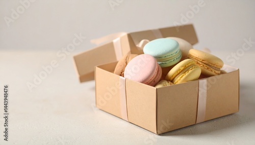 箱入りの美しいクッキー　お菓子のコピースペースの写真