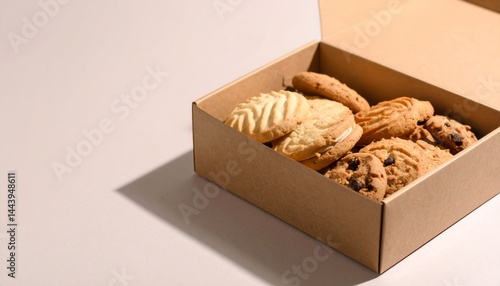 箱入りの美しいクッキー　お菓子のコピースペースの写真