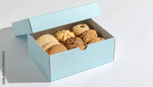 箱入りの美しいクッキー　お菓子のコピースペースの写真