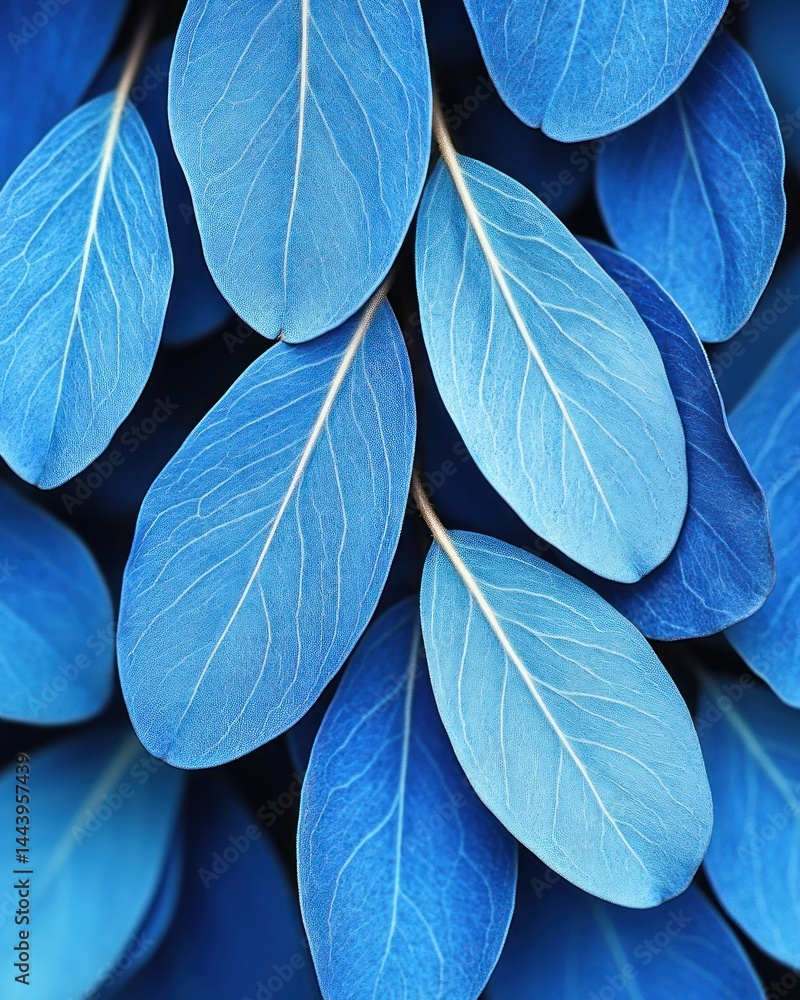 Obraz premium Vibrant blue leaves close-up