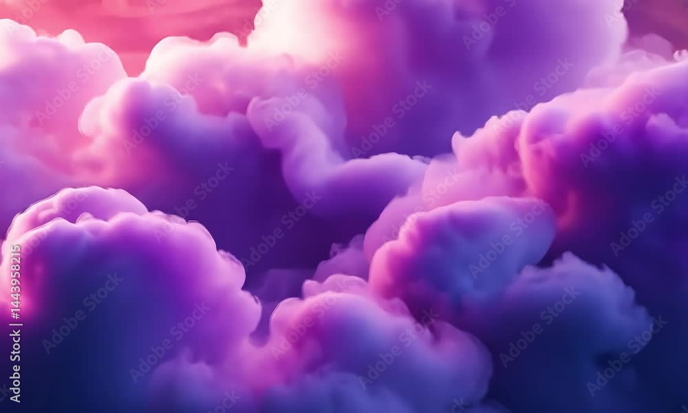 Mystical chromatic clouds formation in atmospheric pink and purple tones background Mystical chromatic clouds formation in atmospheric pink and purple tones background