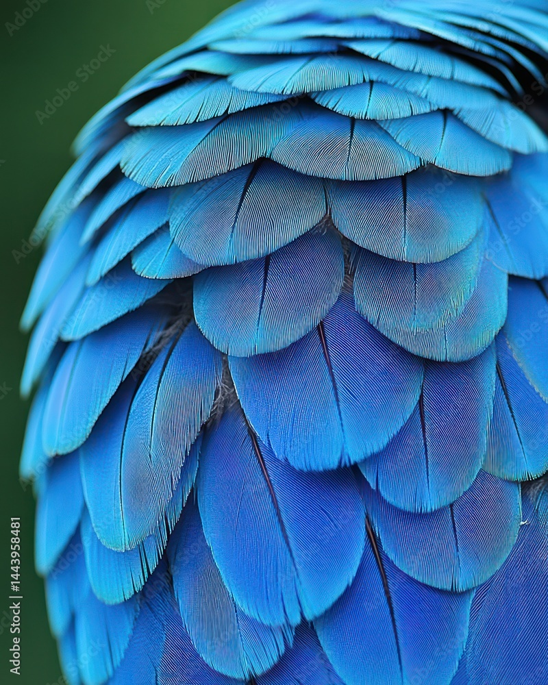 Vibrant blue parrot feathers close-up (1) Vibrant blue parrot feathers close-up (1)