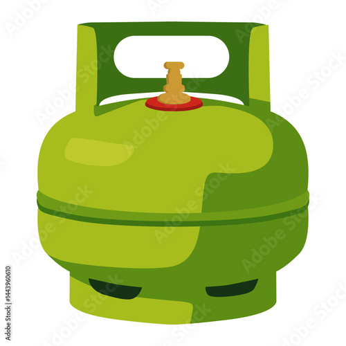 Green LPG Gas Cylinder Vector
