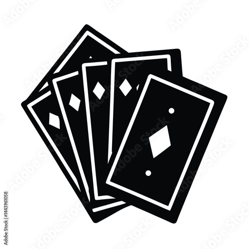 Isolated Black Vector improv game cards With White Background