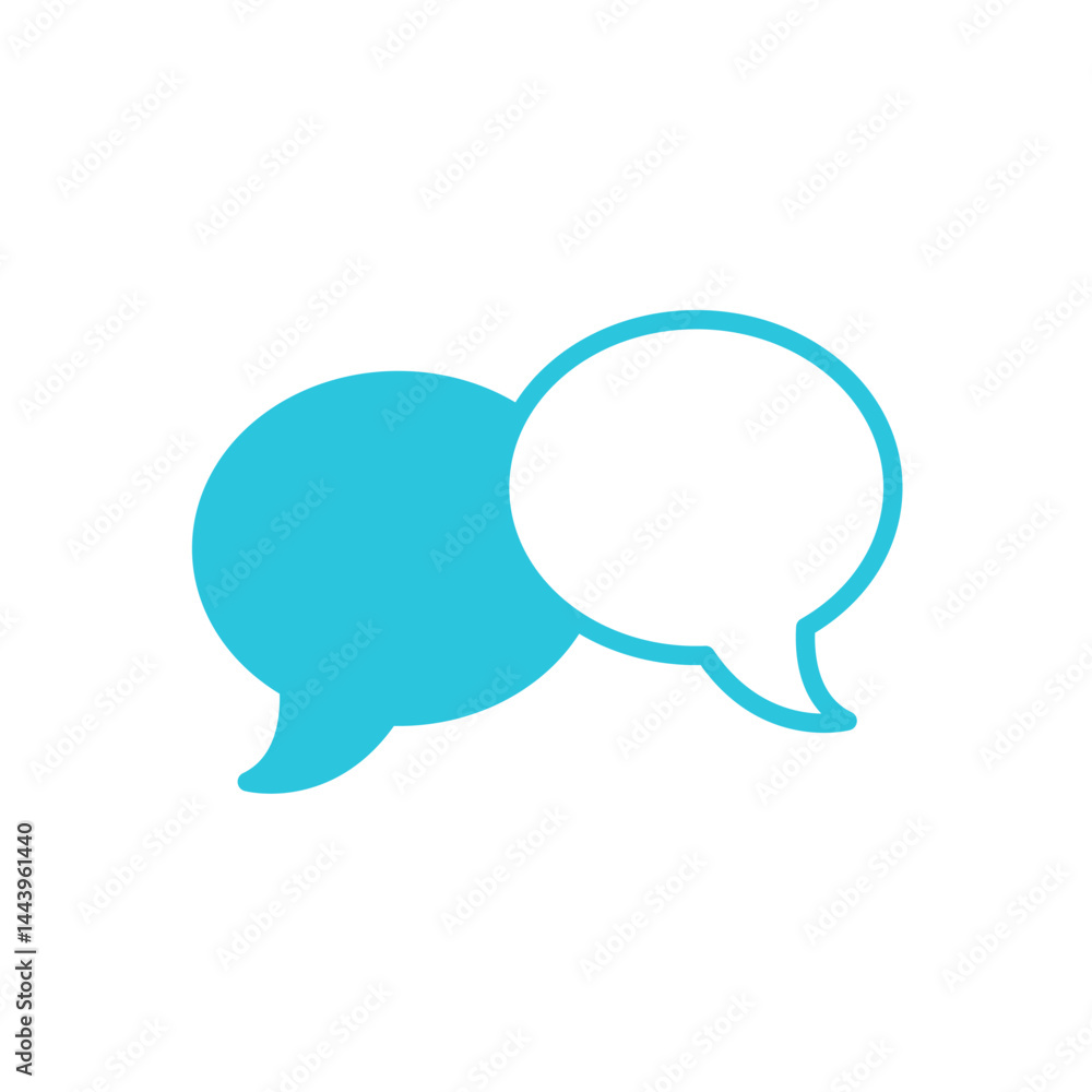 Greetings Chat Bubbles Icon, Isolated on white background, From blue icon set Greetings Chat Bubbles Icon, Isolated on white background, From blue icon set