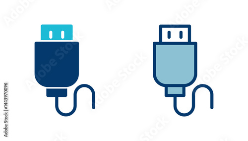 Usb icon vector isolated on white background. Flash disk icon vector
