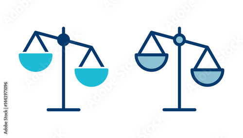 Scales icon vector isolated on white background . Law scale icon. Justice sign