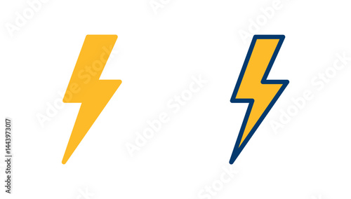 Lightning icon vector isolated on white background. Bolt icon vector. Energy and thunder electric icon