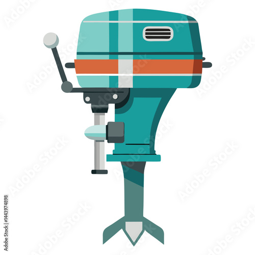 Outboard motor icon on white background