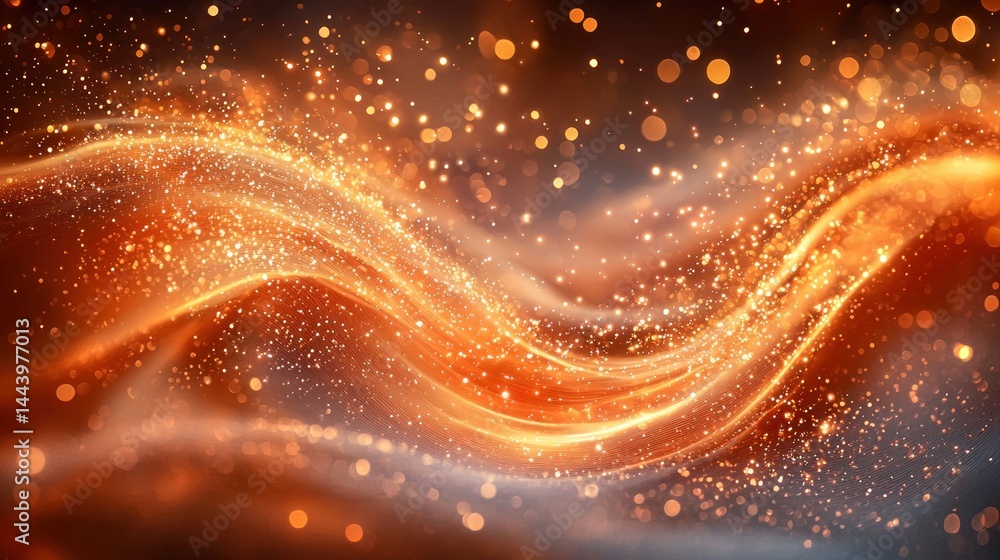 Golden, festive, flowing abstract background