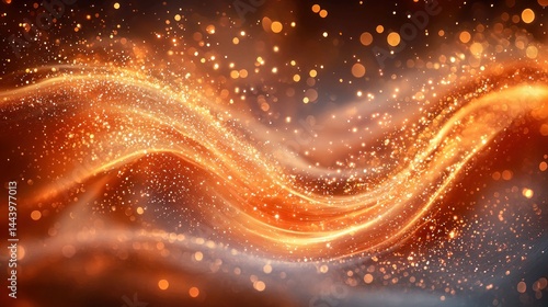 Obraz na płótnie Golden, festive, flowing abstract background w salonie