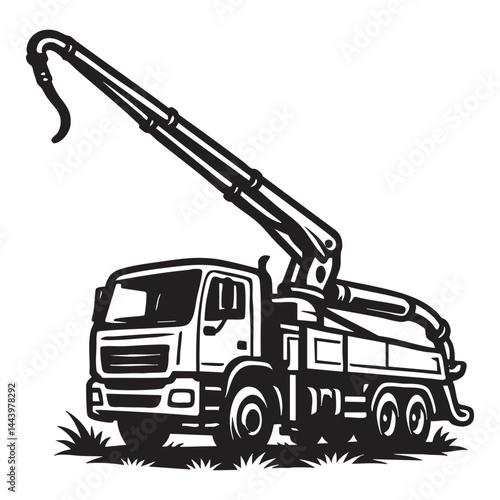 Concrete pump truck extending boom