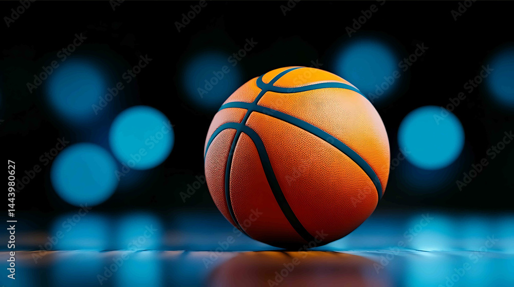 3D rendering of a basketball on a wooden court with spotlights in the dark background a sports competition concept Detailed illustration highresolution photography stunning photo br 3D rendering of a basketball on a wooden court with spotlights in the dark background a sports competition concept Detailed illustration highresolution photography stunning photo br