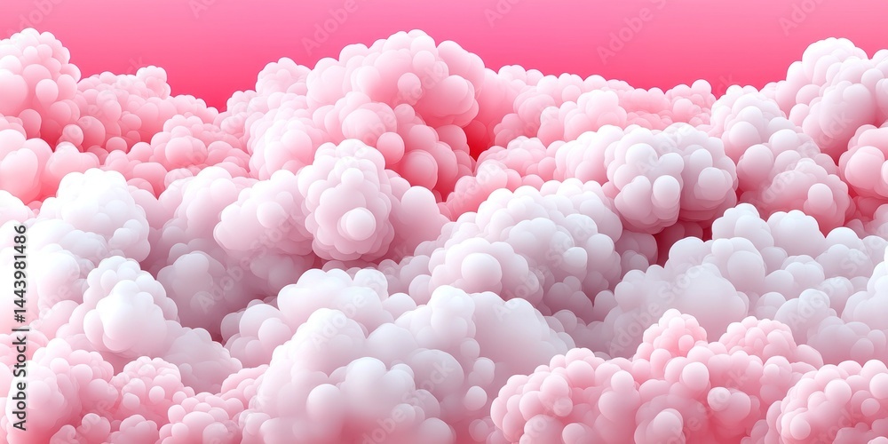 Pink and White Cloudlike Abstract Formation Pink and White Cloudlike Abstract Formation