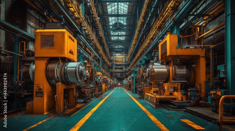 Obraz premium Industrial Factory Interior: A Glimpse into Steel Production