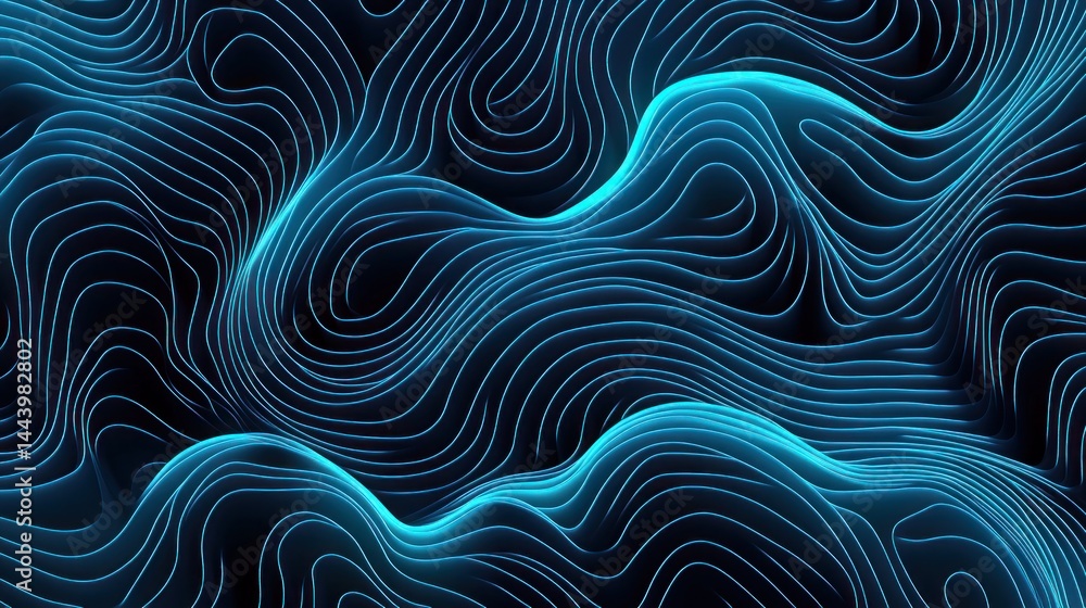 Abstract, swirling lines in a dark, topographic design. Abstract, swirling lines in a dark, topographic design.