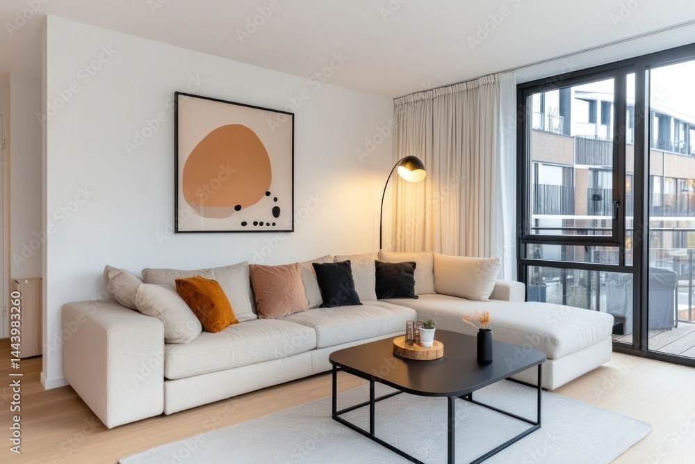 Modern living room interior design showcasing minimalist style. Modern living room interior design showcasing minimalist style.