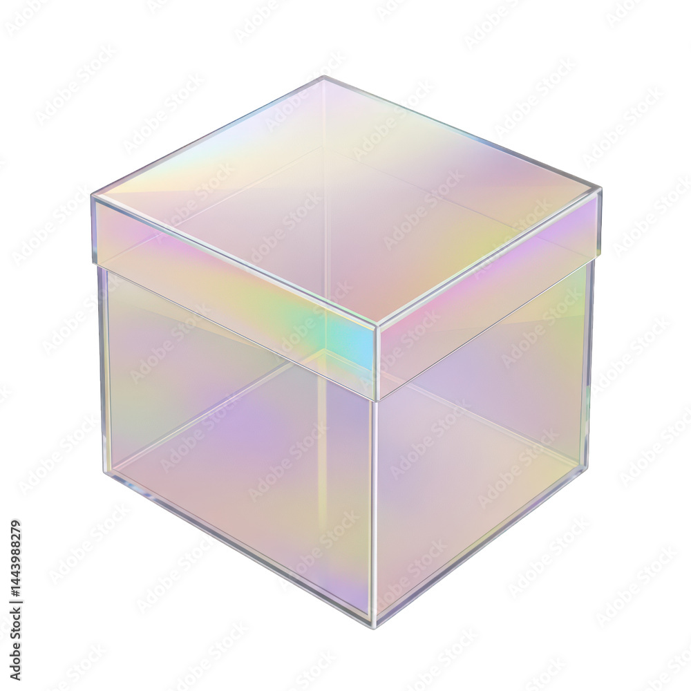 Iridescent Cube: Holographic Prism Box on White Iridescent Cube: Holographic Prism Box on White