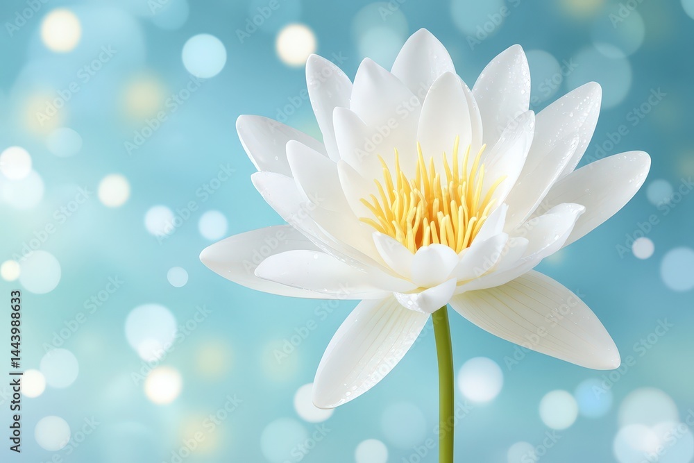 Delicate white water lily on a soft backdrop. Delicate white water lily on a soft backdrop.