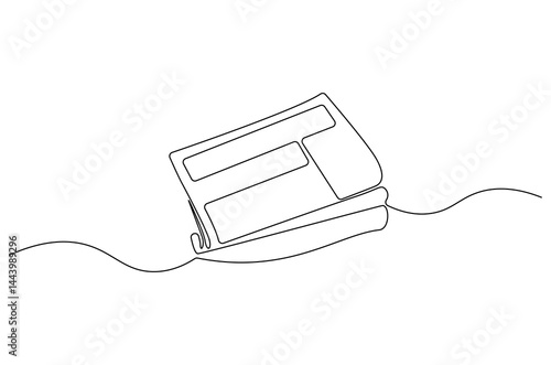 Continuous one line drawing Stack of news newspapers. Single line drawing illustration of News newspapers. Breaking news concept vector art. Doodle line illustration.
