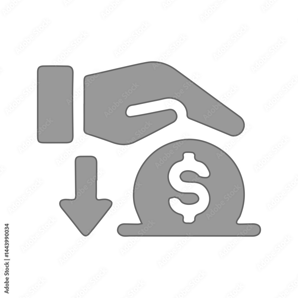 grey dolar savings icon grey dolar savings icon