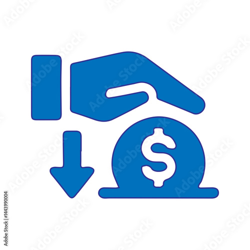 blue dolar savings icon