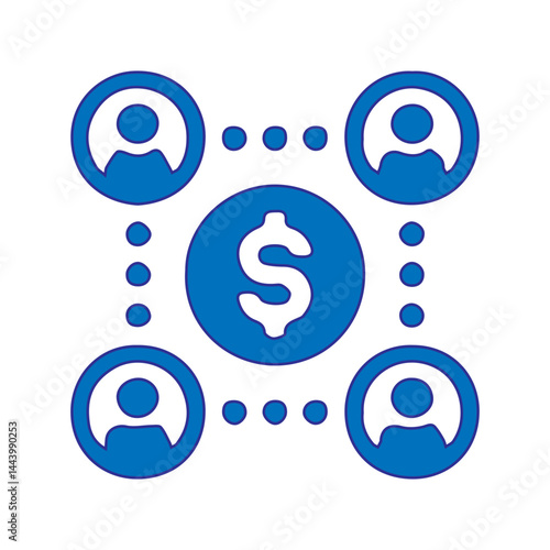 blue dolar fund icon