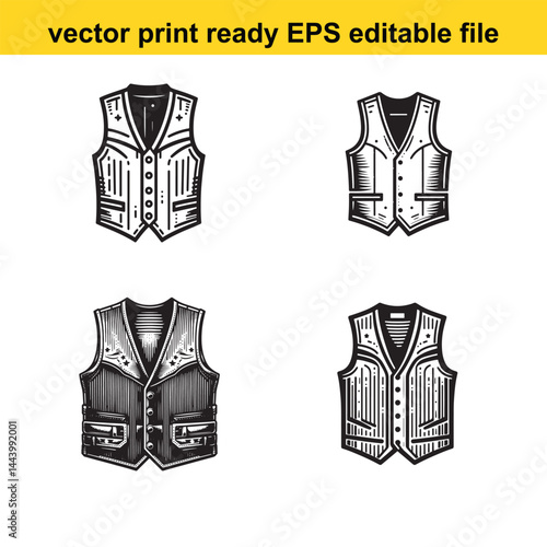 western vest vector silhouette