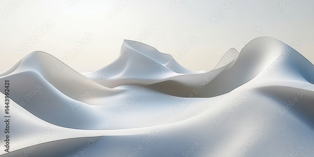 Fototapeta premium Abstract sculpted forms create a serene landscape.