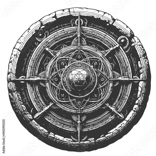Timeless Art Depiction of an Ancient Stone Circle with Spiritual and Mystical Energy in a Misty Landscape