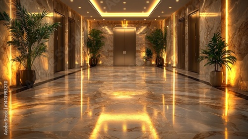 Obraz na płótnie Luxurious hotel elevator lobby w salonie