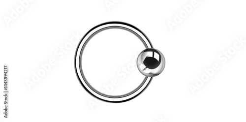 Realistic Silver Nose Pin Vector Illustration.	