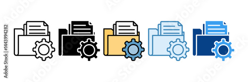 Document Management Icon Set Multiple Style Collection