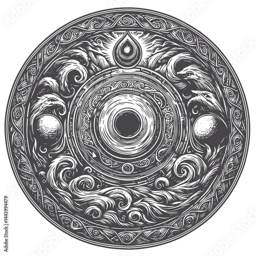 Majestic Fantasy Landscape Featuring an Ancient Stone Circle Surrounded by Fog and Filled with Spiritual Energy